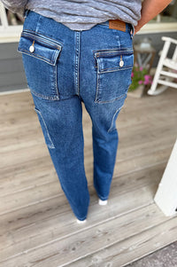 Jaycen Dark Cargo Wide Leg Jeans