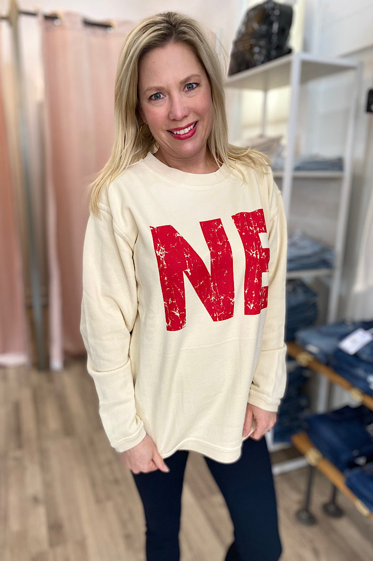 Big NE Natural Washed Sweatshirt