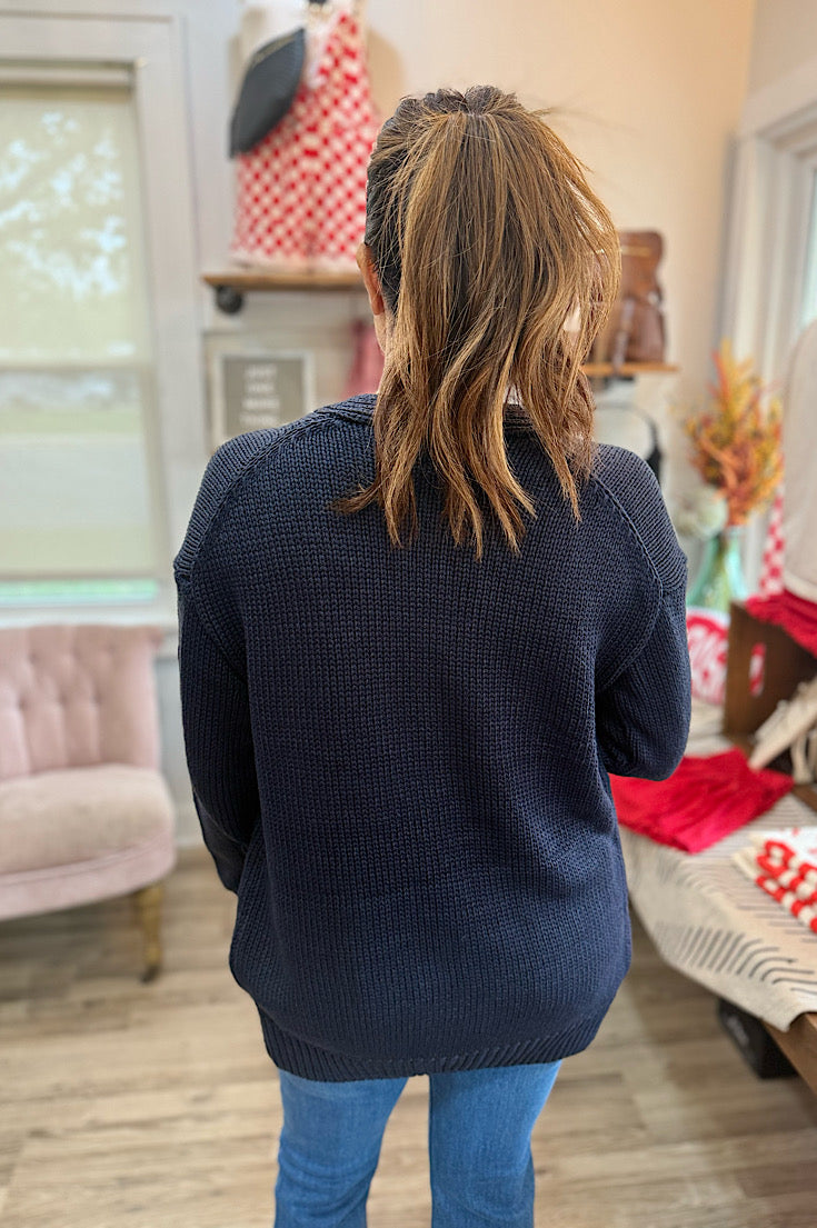 Myla Midnight Navy Sweater Cardigan