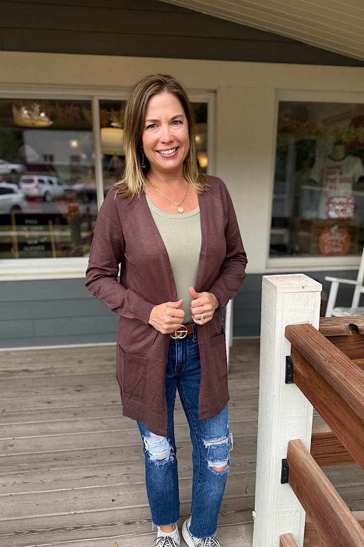 Sutton Raglan Sleeve Open Front Cardigan {3 colors}