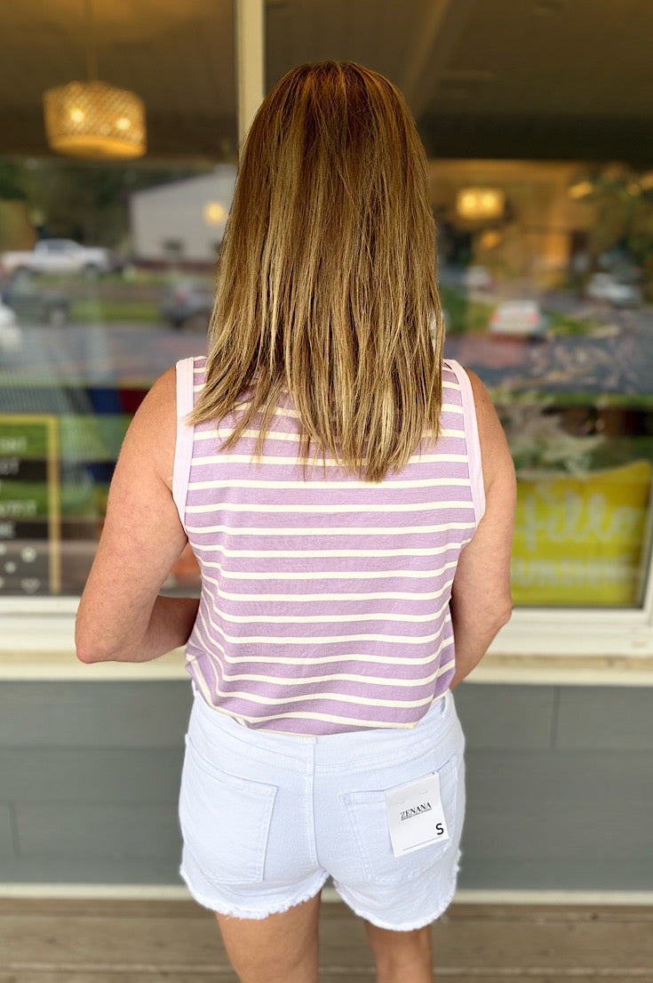 Harper Lavender Stripe Tank