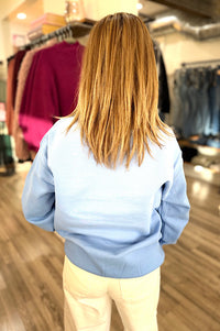 XOXO Fluffy Blue Sweatshirt