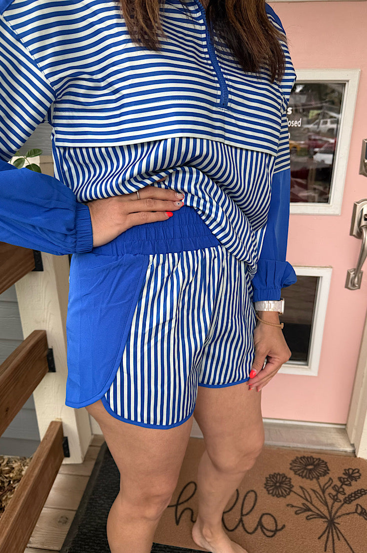 Elliot Blue Stripe Shorts