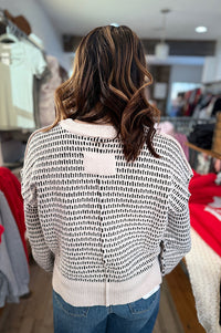 Abigail So Soft Ivory & Black Sweater