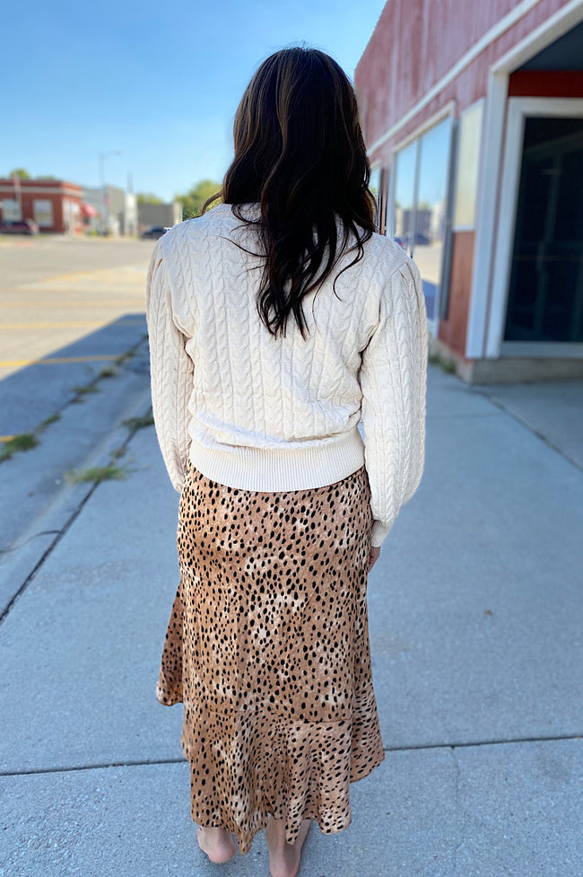 Kensi Leopard Asymmetrical Wrap Skirt