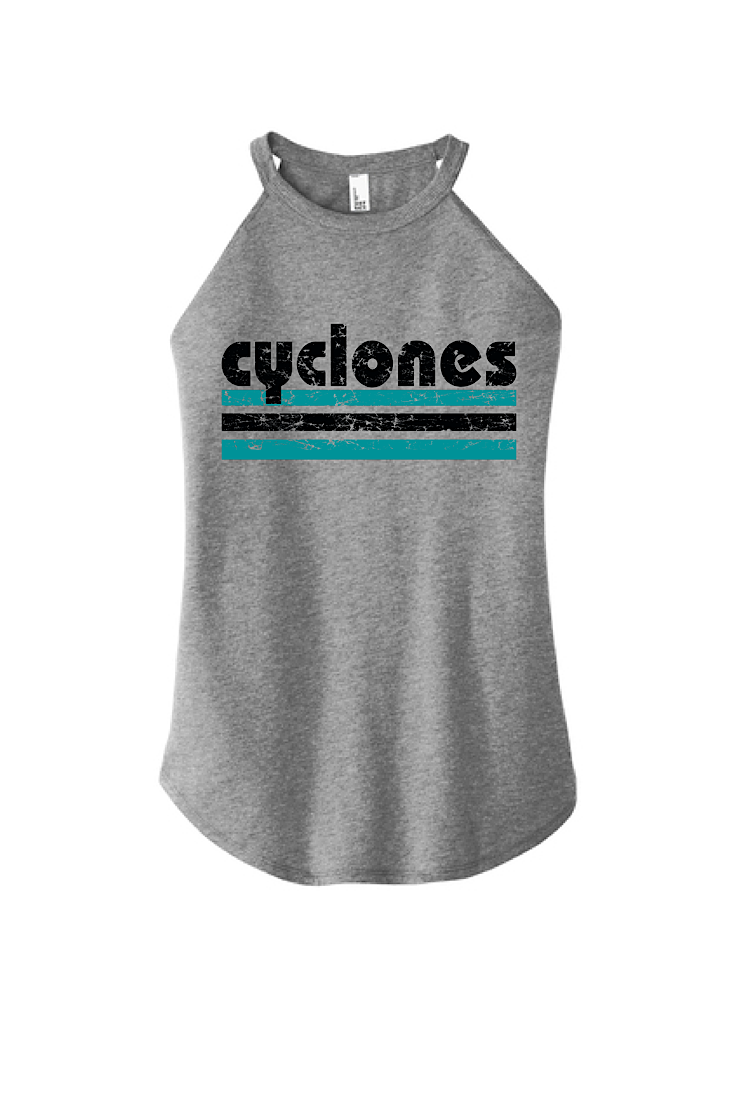 Cyclones Grey Ladies Halter Tank Top