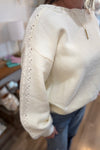 Bria Ivory Crochet Detail Sweater