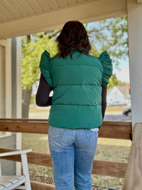 Alyssa Flutter Sleeve 2 Pocket Puffer Vest {2 colors}