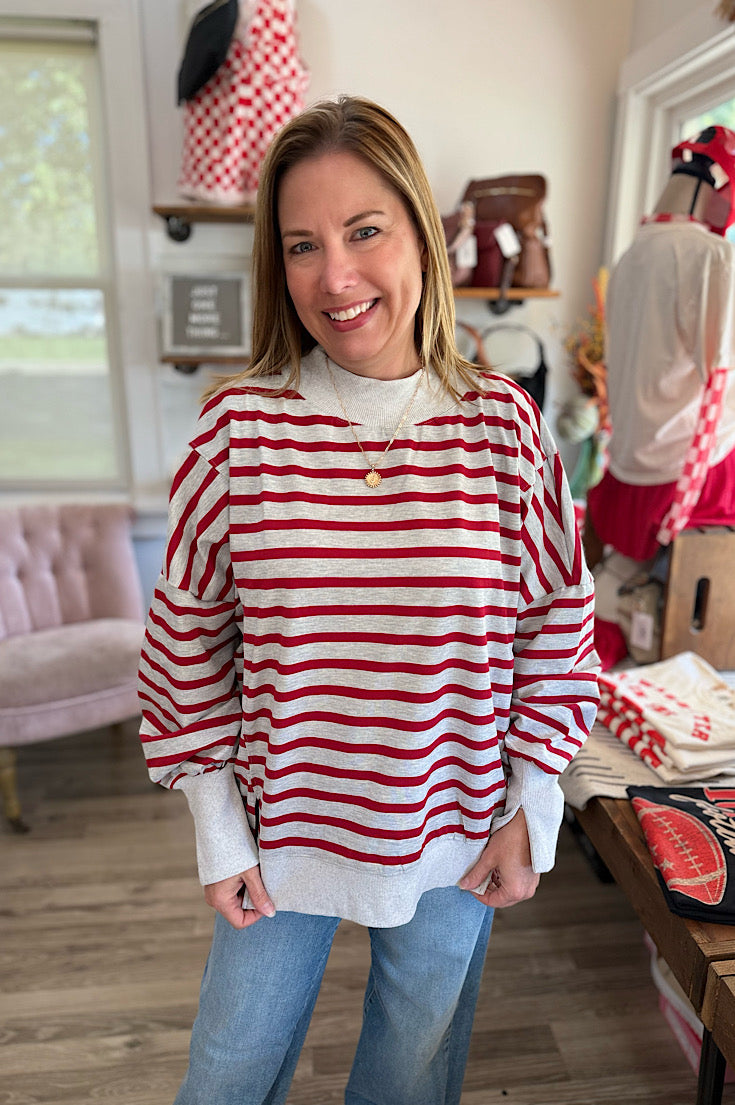 Casey Striped Long Sleeve Mock Neck {2 Colors}