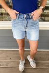 Jaxton Mid Rise Cut Off Denim Shorts