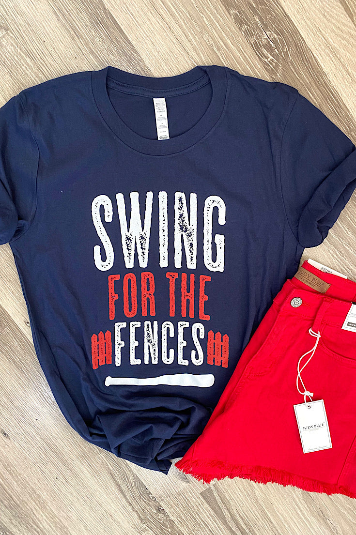 Swing For The Fences Navy Baseball/Softball Tee