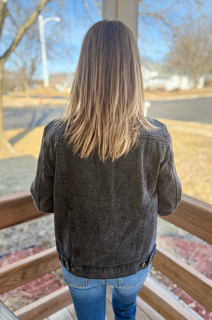 Colin Washed Black Denim Jacket