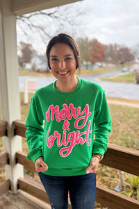 Merry & Bright Fluffy Patch Sweatshirt