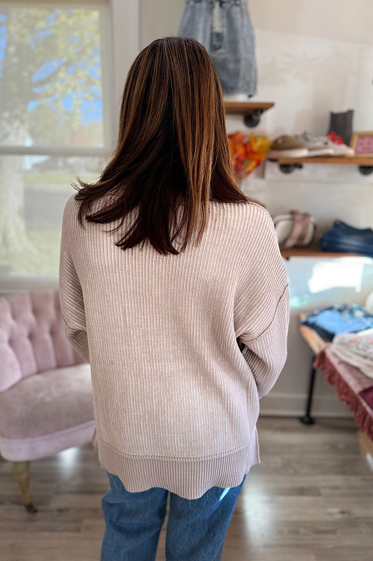 Haley Exposed Seam Two Tone Sweater {2 colors}