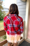 Bridget Red and Blue Ombre Plaid Flannel