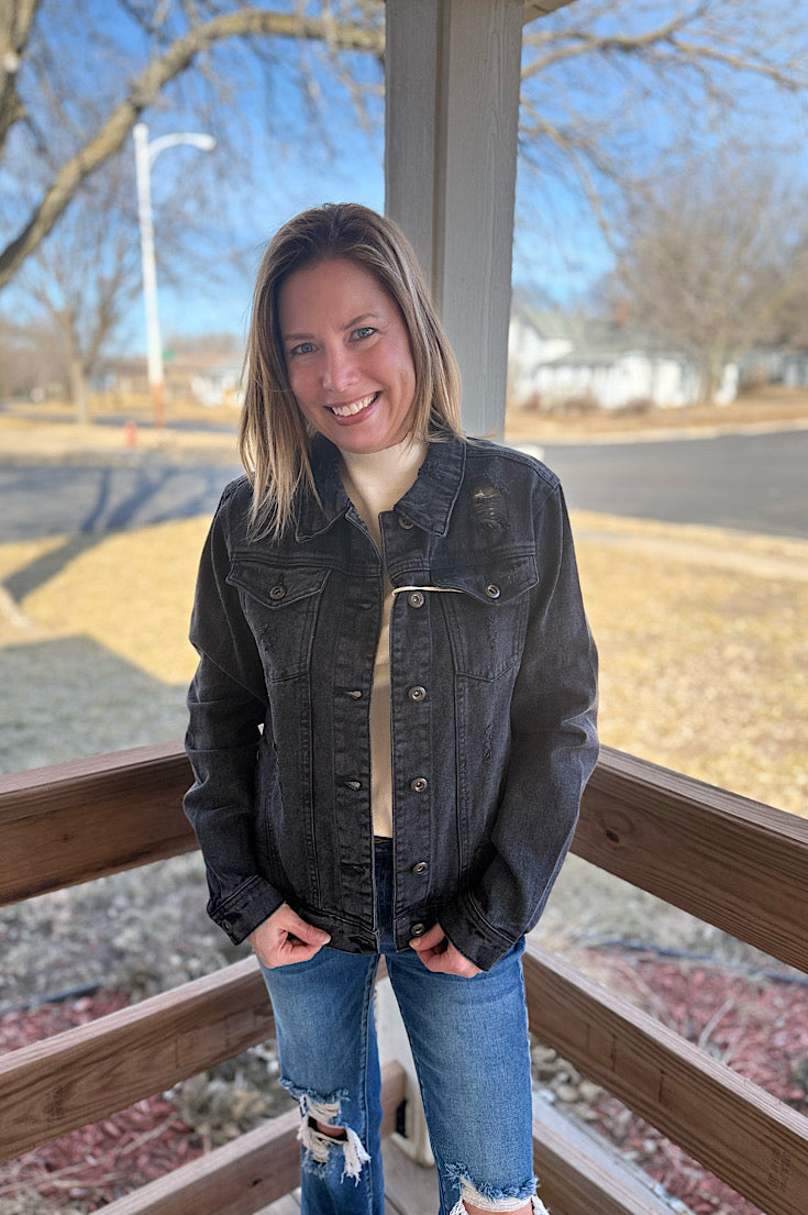 Colin Washed Black Denim Jacket