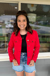 Zoey KanCan Red Denim Jacket