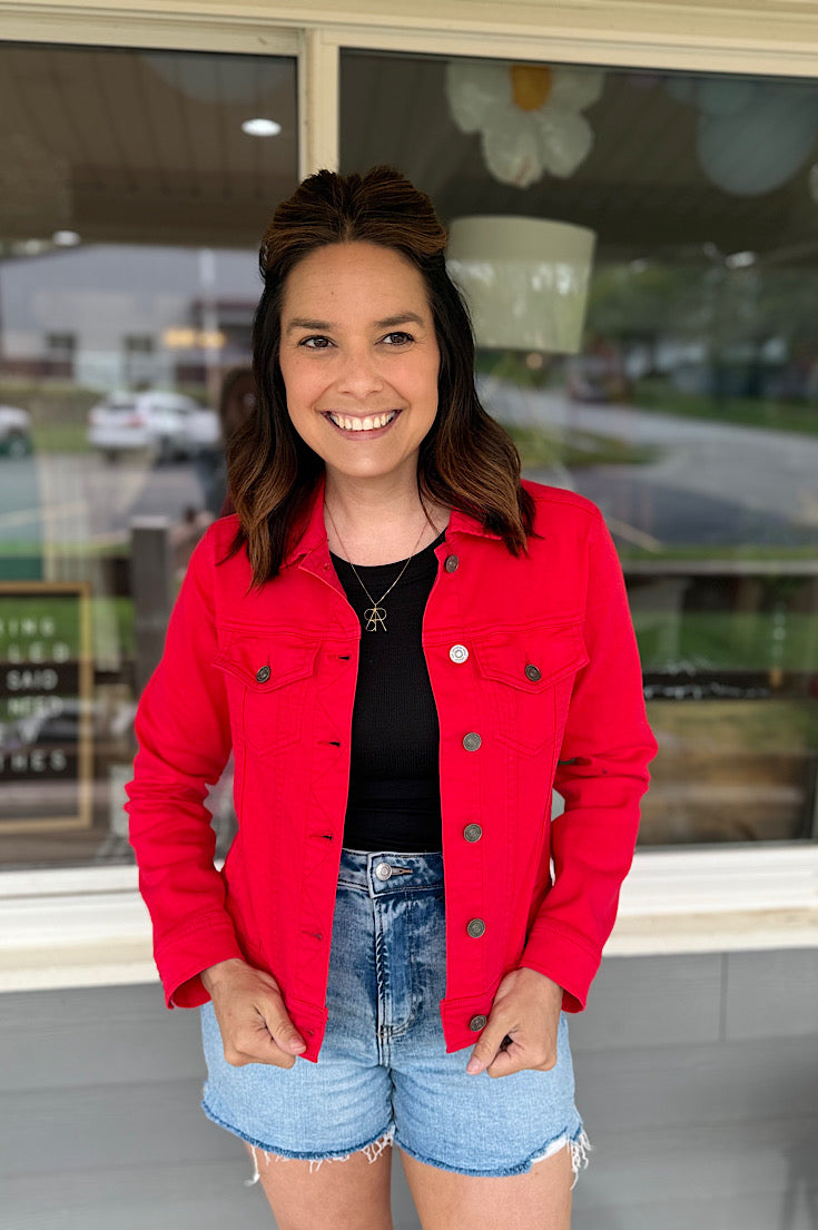 Zoey KanCan Red Denim Jacket