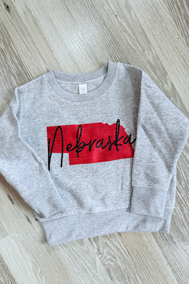 Toddler Nebraska Script Print Sweatshirt