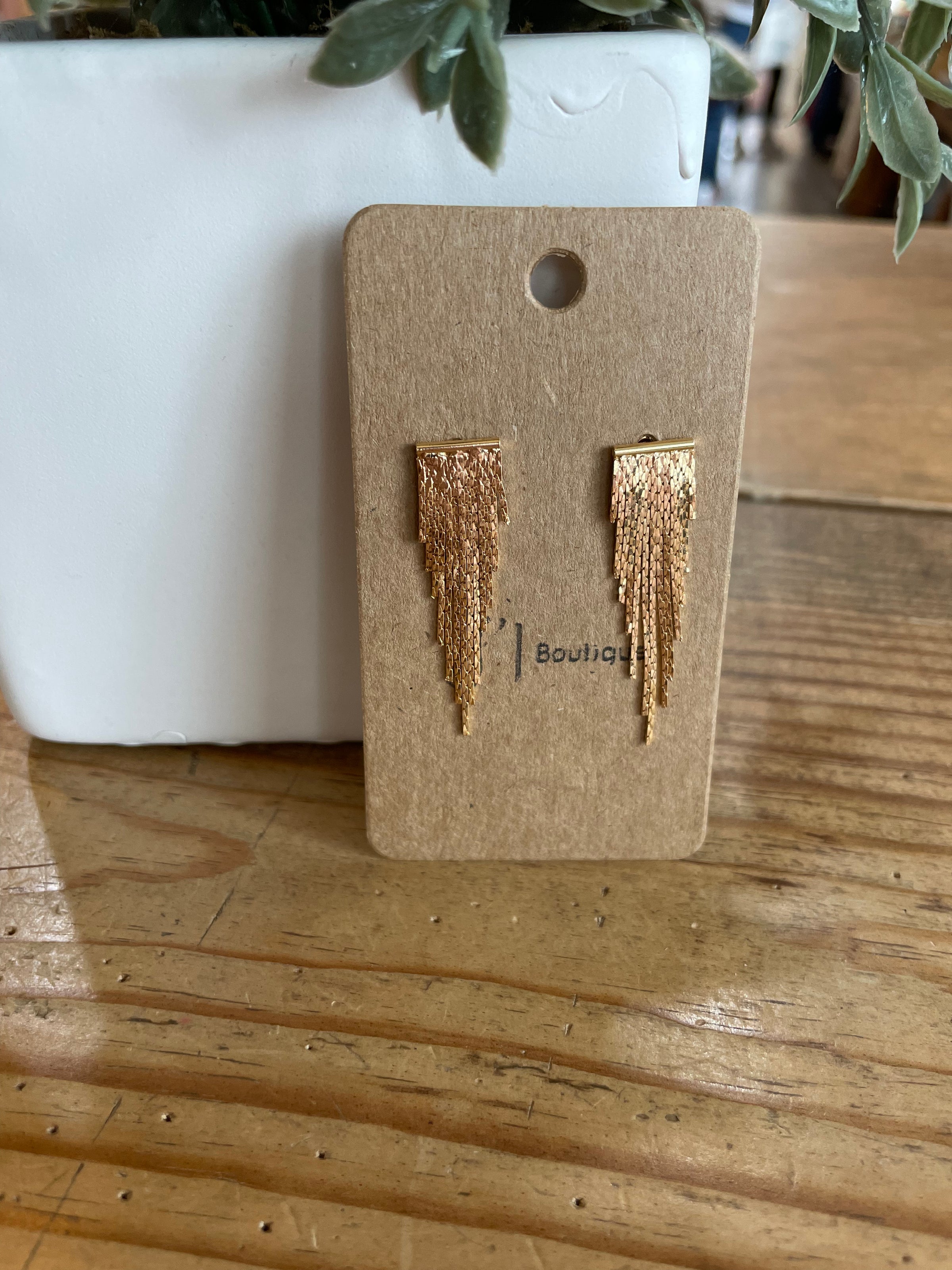 Metal Tassel Drop Earrings