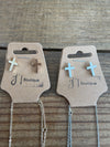 Cross Pendant Chain Necklace Earring Set