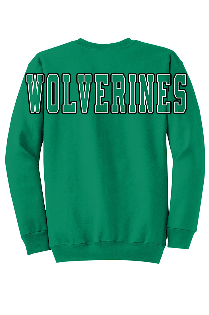 Wolverines Black Long Back Sweatshirt w/ Side Logo-Youth and Adult