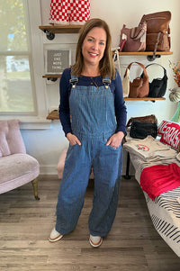 Maverick Stripe Denim Overalls