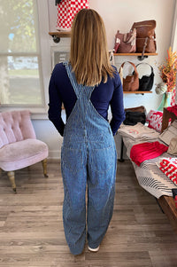 Maverick Stripe Denim Overalls