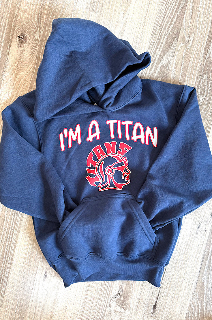 Youth I'm A Titan Navy Hoodie