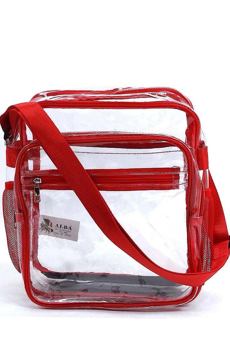 The Sam Red Clear Crossbody Bag