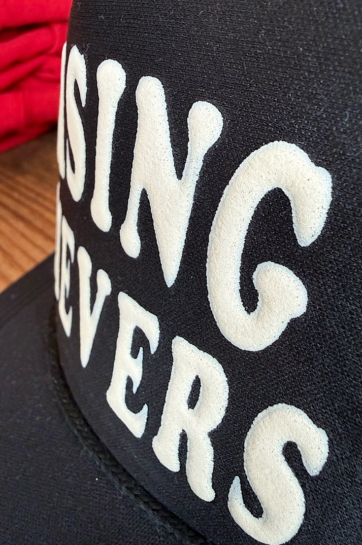 Raising Believers Black Puff Print Trucker