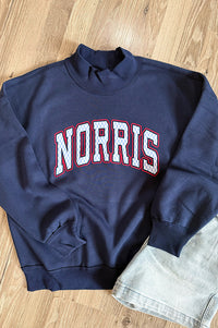 Norris Checker Navy Mock Neck Sweatshirt