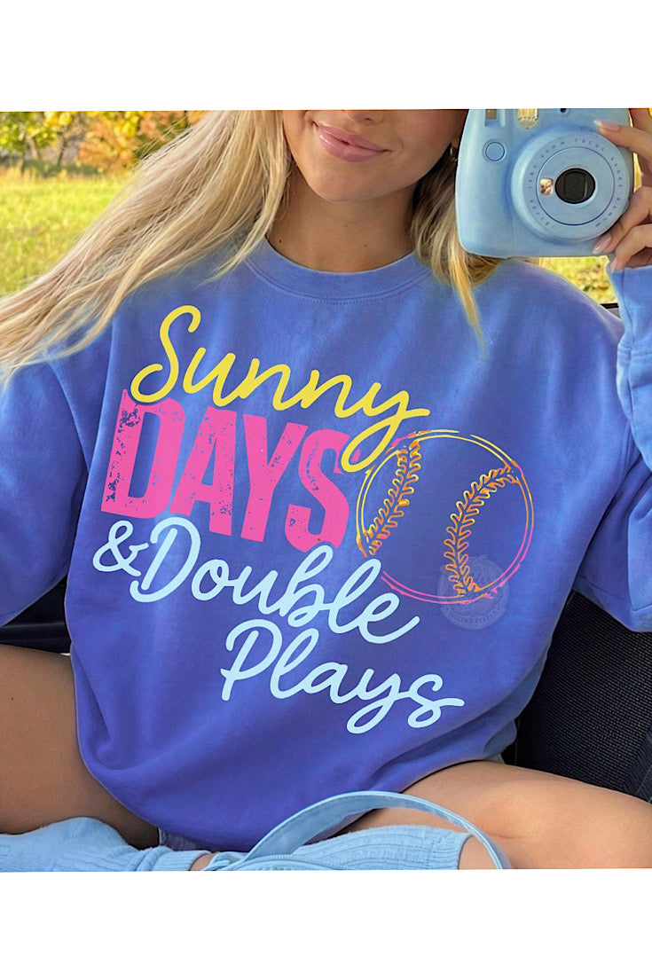Sunny Days & Double Plays Tee or Sweatshirt
