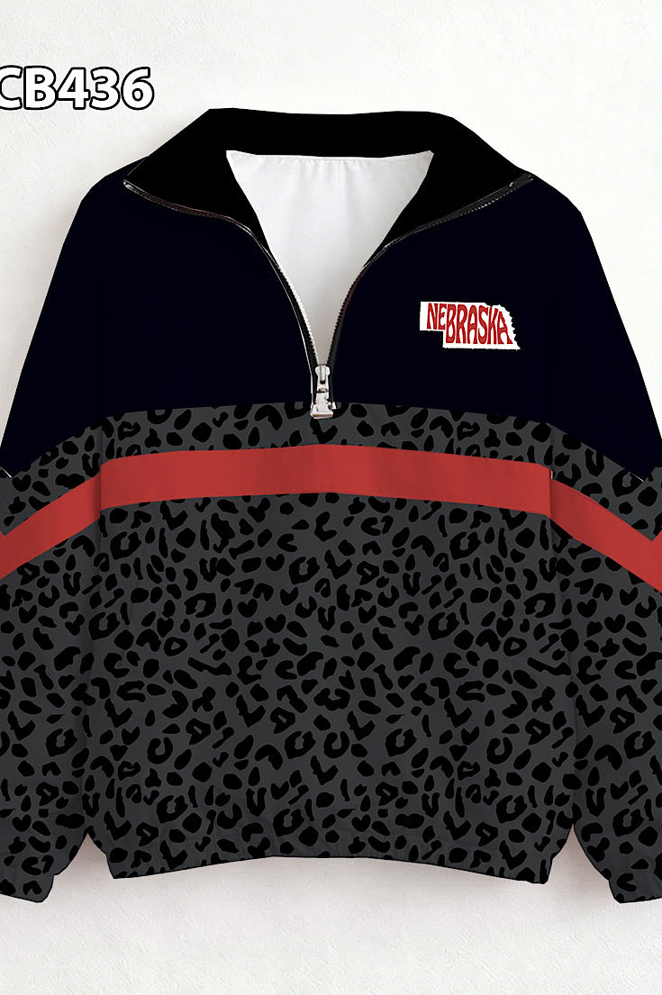 Black Cheetah State of NE Windbreaker-PREORDER