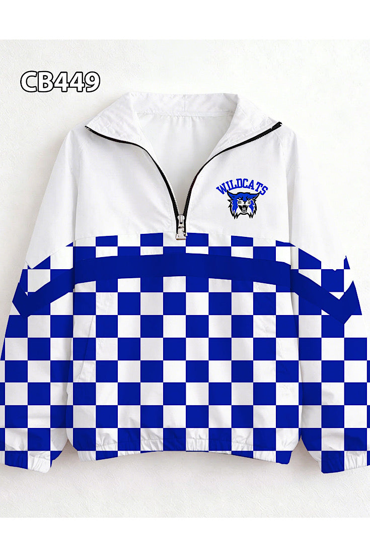 Wallace Wildcats Checker Windbreaker-PREORDER