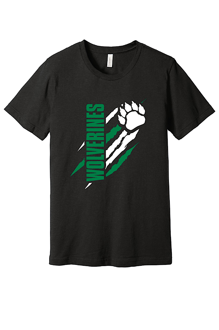 Youth and Adult Heather Black Wolverines Scratch Tee