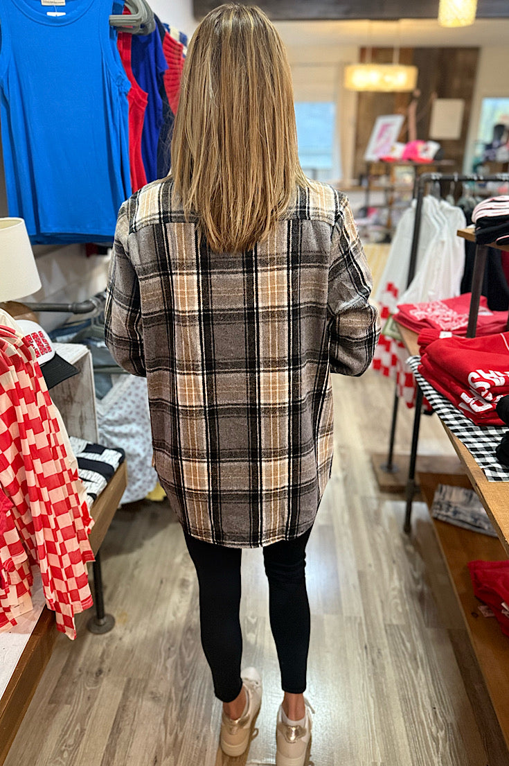 Briar Grey & Black Plaid Shacket
