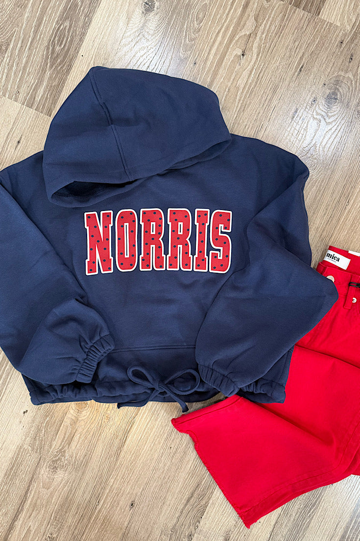 Norris Polka Dot Print Navy Hoodie
