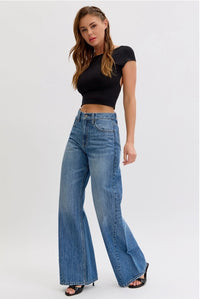 Chandler Wide Leg Curved Seam Denim