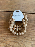 Three Strand Bead Stretch Bracelet Set 3 colors}