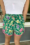 Deven Green Floral Summer Shorts