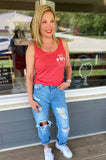 Jerica High Waisted Distressed Ankle Slim Straight Jeans