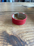 Red Faux Leather Wrap Bracelet