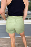 Kipton Smocked Waist Linen Shorts