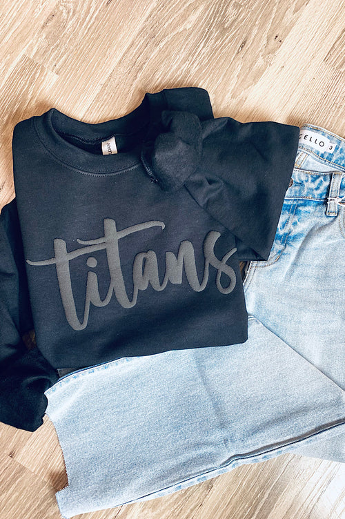Titans Black on Black Puff Sweatshirt