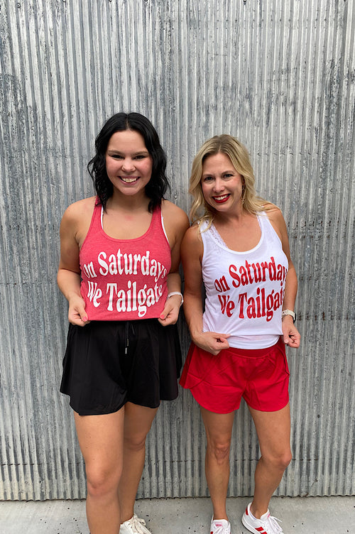 On Saturdays We Tailgate Racerback Tank {2 colors}