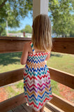 Kylee Rainbow Chevron Toddler Dress