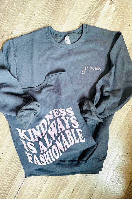 "kindness is always fashionable" j Boutique Pink Tee