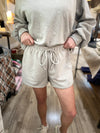 Kolsen Grey Elastic Waist Shorts