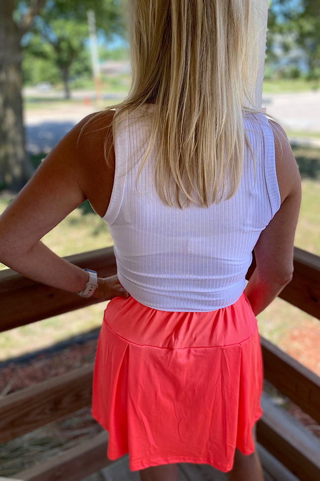 Kodi White Ribbed Scoop Neck Tank
